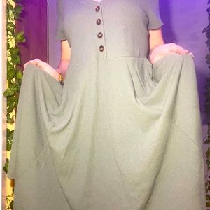 cottage core green dress